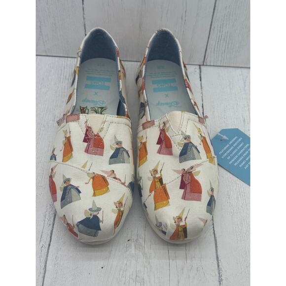 Toms x Disney Women's Sleeping Beauty Fairy Godmothers Sz 10 NEW Tags Classic - Picture 1 of 10